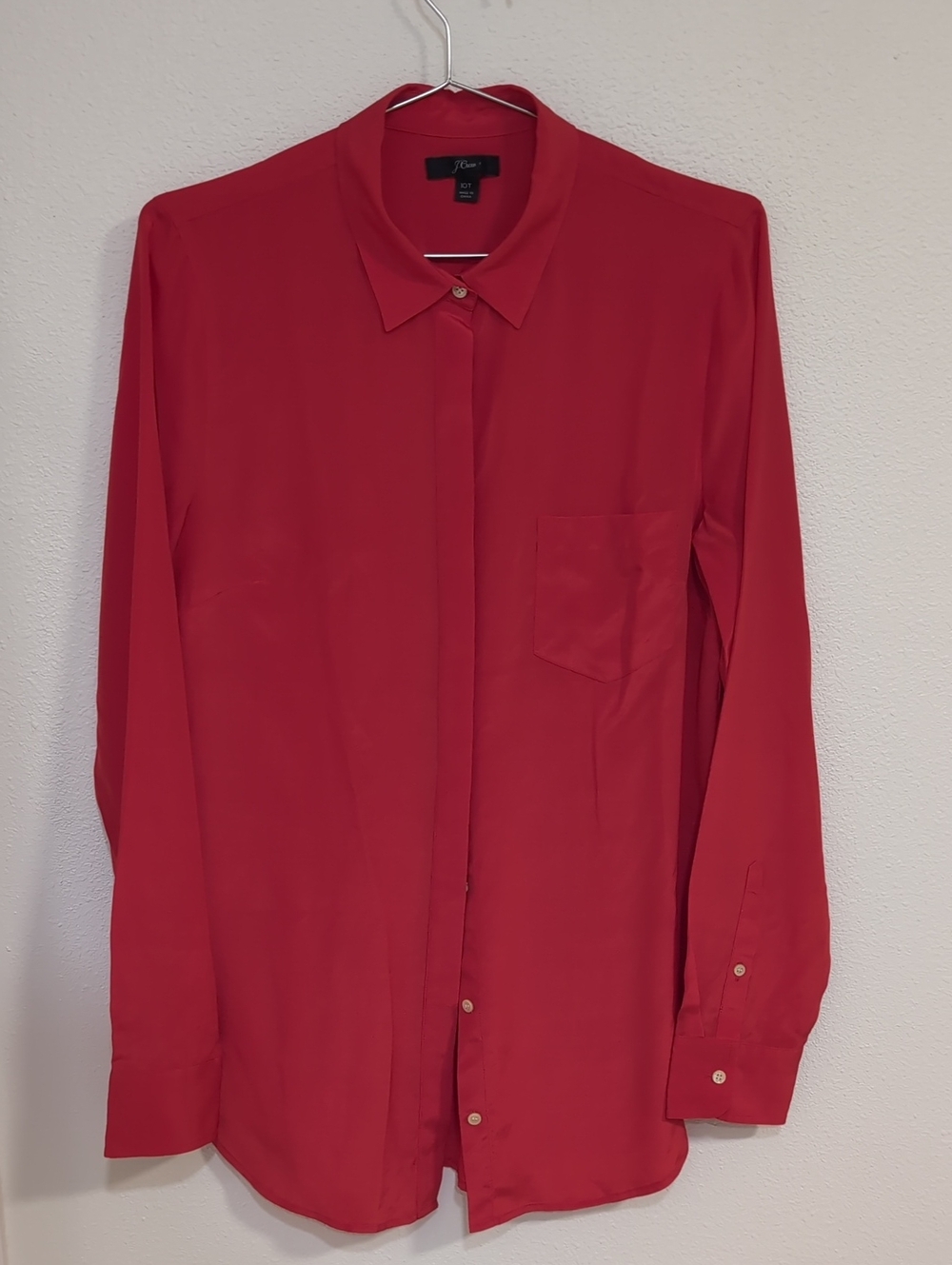 J Crew Silk Blouse Like New 10 Tall